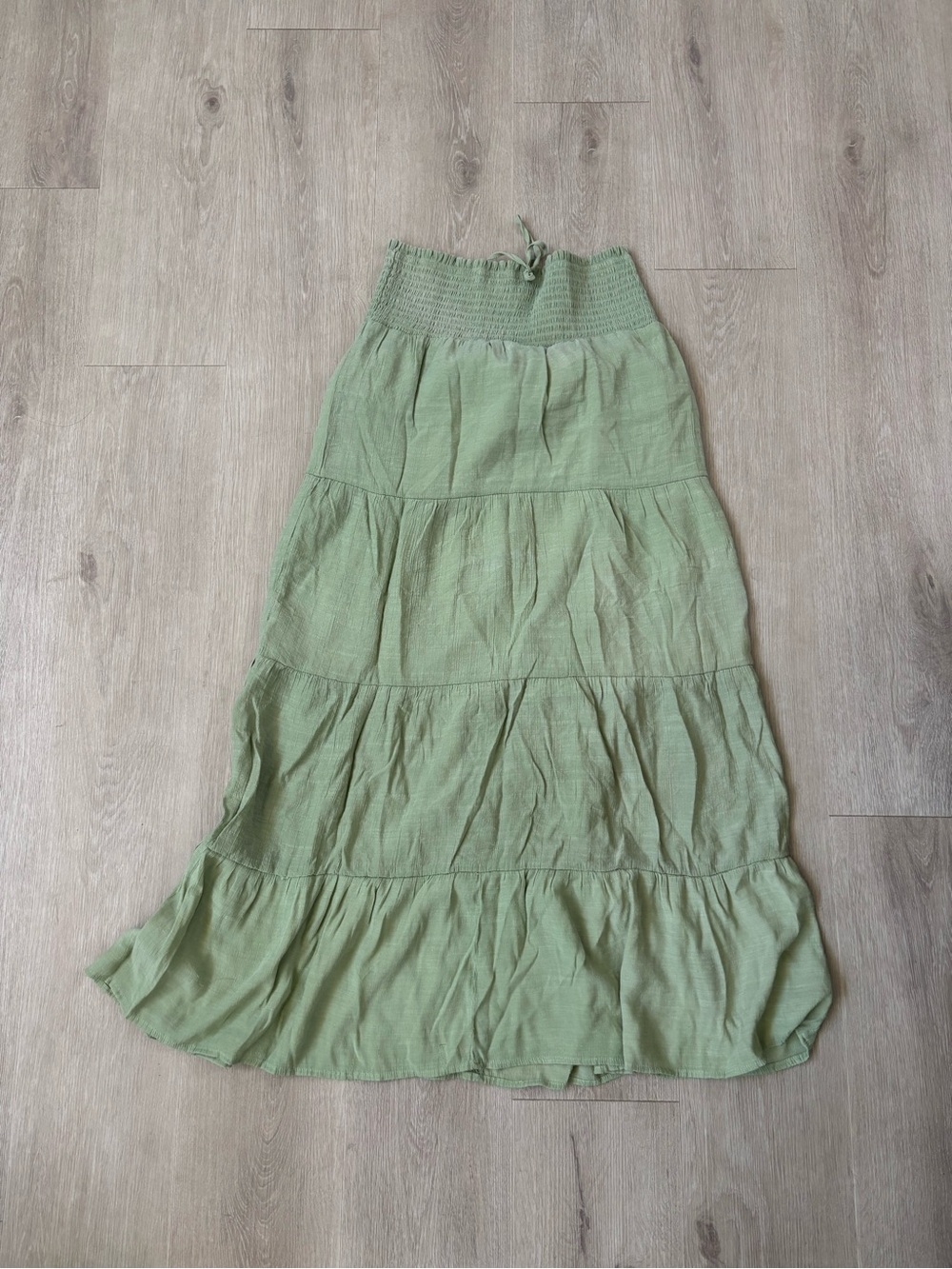 Love Tree Maxi skirt in olive Green. Large